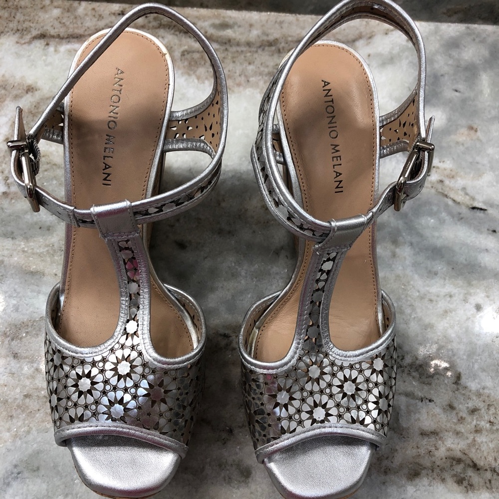 Antonio Melani Silver/pewter wedges